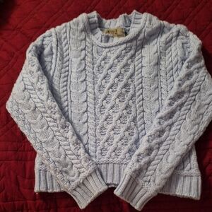 Aran Cable Cropped Fisherman Sweater XS